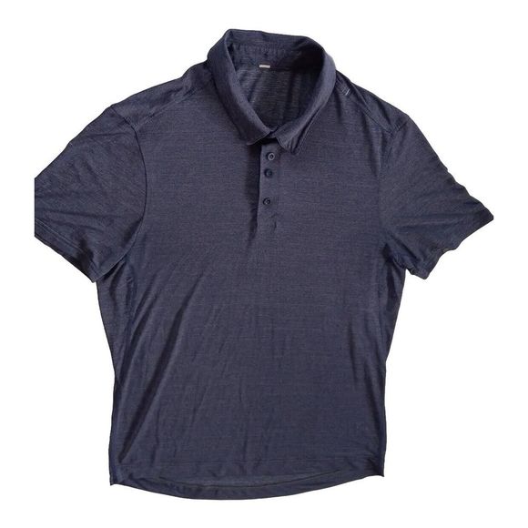 Lemon Other - Lululemon Men's Short Sleeve Active Buttons Up Polo XL‎ Batik Dark Bright Blue